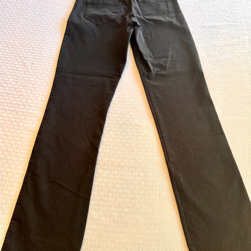 Lilly Pulitzer Black Straight Leg Pull On Trousers Pants Gold Logo Size 6 - Picture 5 of 11